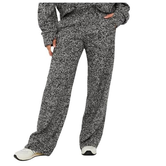 OFFLINE By Aerie L Long Snowday Wide Leg Pant Pull On Pockets Textured - Picture 1 of 15